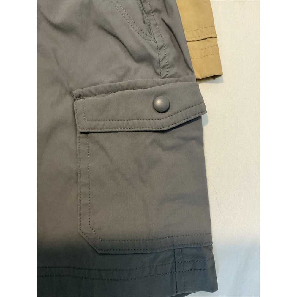 2 Eddie Bauer Womens Cargo Hiking Golf Shorts Sz 14 Gray Khaki - Picture 2 of 16